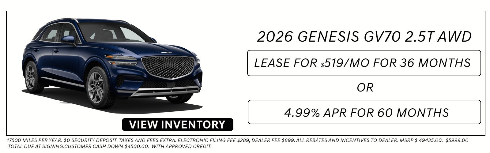 Genesis GV70 Special Offer